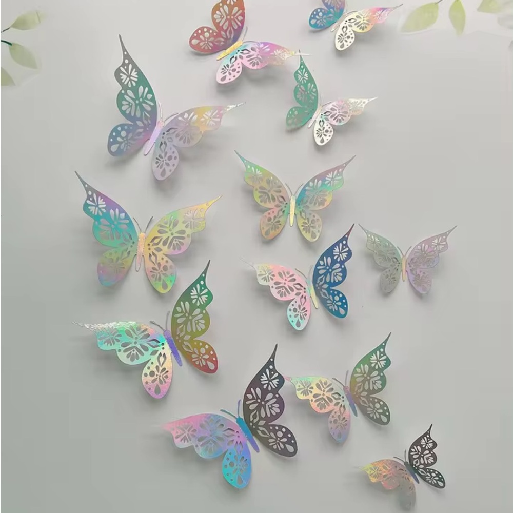 12 Pieces 3D Hollow Butterfly Wall stickers